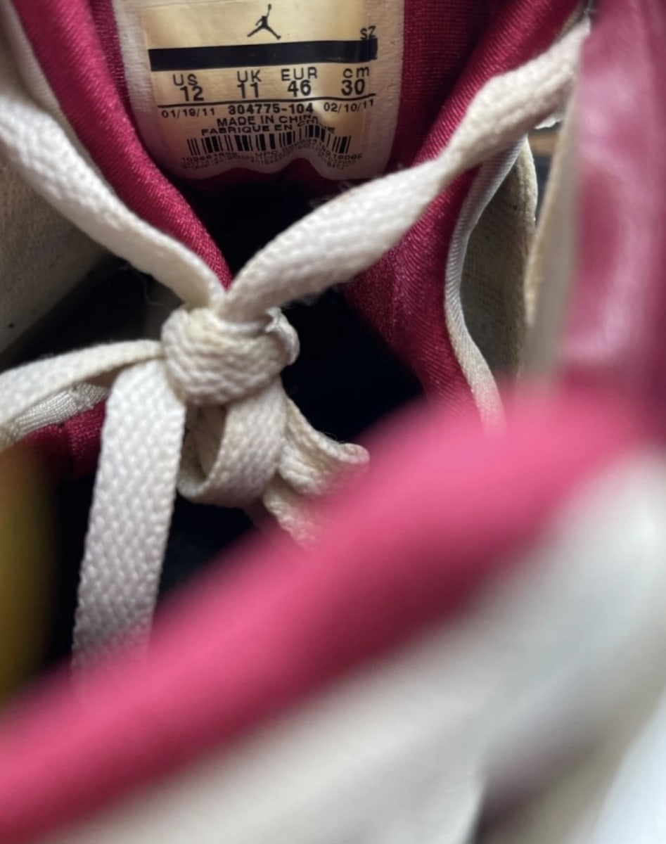 Jordan 7 Retro Cardinal (2011) 12 (Heavily Worn Pre-Owned)JordanWhite/Bronze-Cardinal Red-Black - Image 6