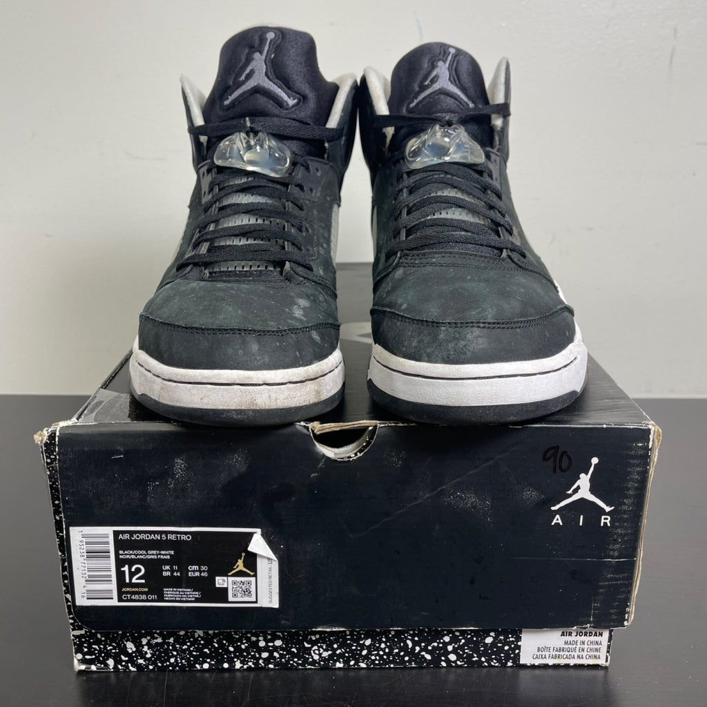 Jordan 5 Retro Moonlight (2021) 12 (Moderately Worn Pre-Owned)JordanBlack/Cool Grey-White - Image 2