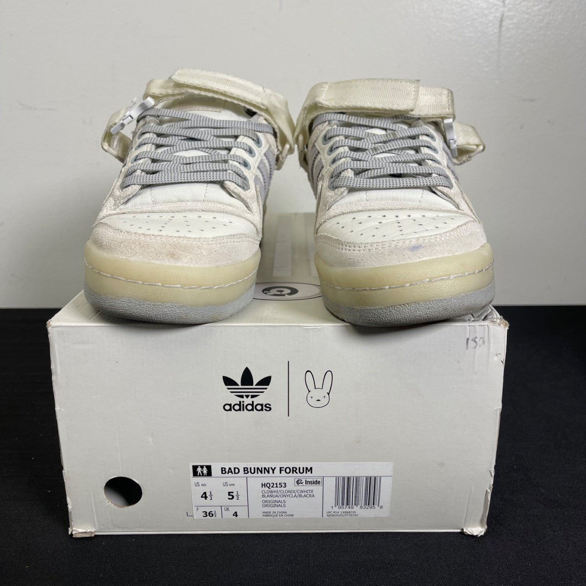 adidas Forum Buckle Low Bad Bunny Last Forum 5.5 (Moderately Worn Pre-Owned)adidasCloud White/Clear Onix/Chalk White - Image 2