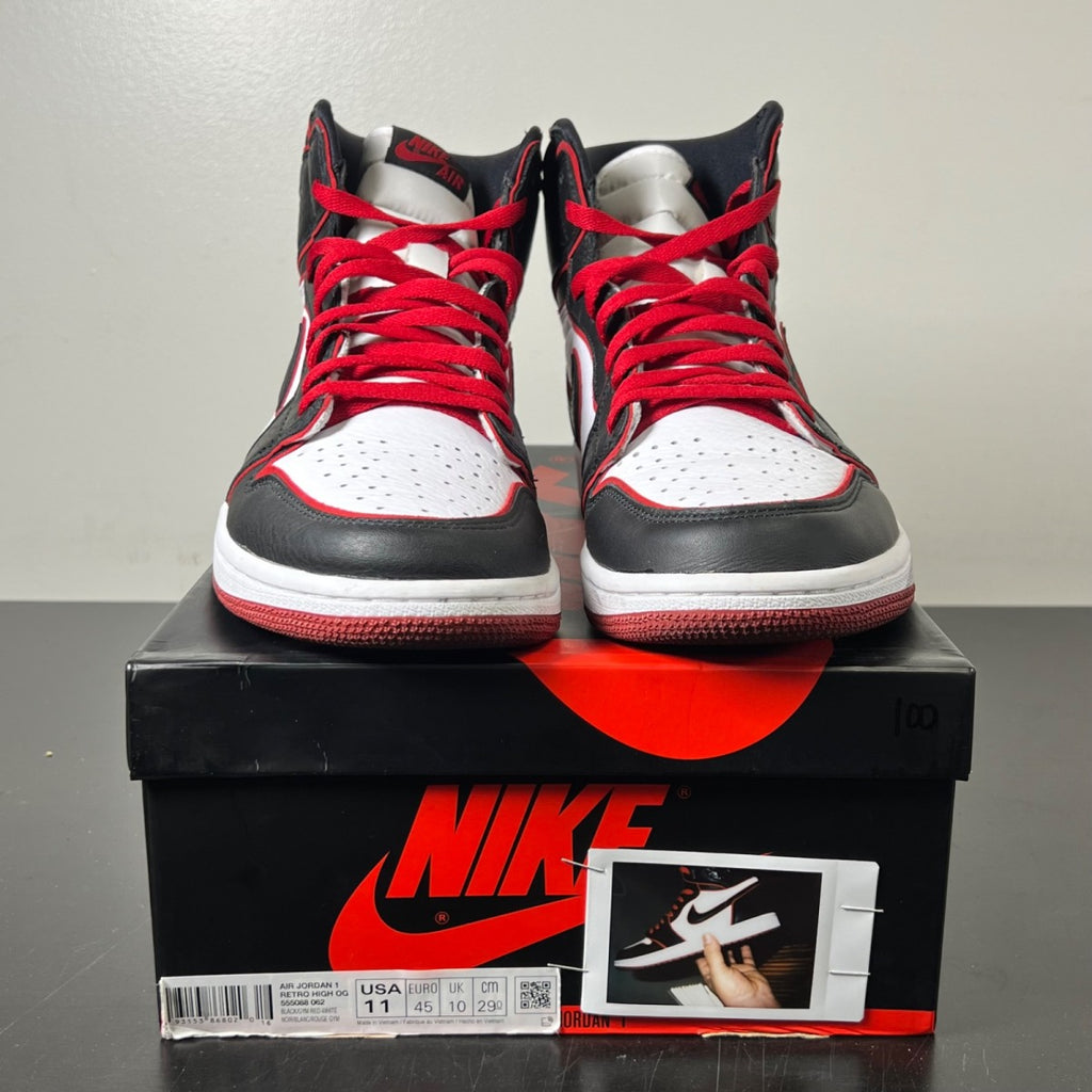 Jordan 1 Retro High Bloodline 11 (Lightly Worn Pre-Owned)JordanBlack/Gym Red-White - Image 2
