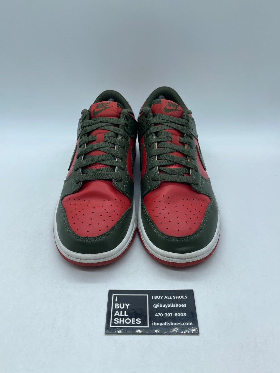 Nike Dunk Low Mystic Red Cargo Khaki 9.5 (Moderately Worn Pre-Owned) - Image 2