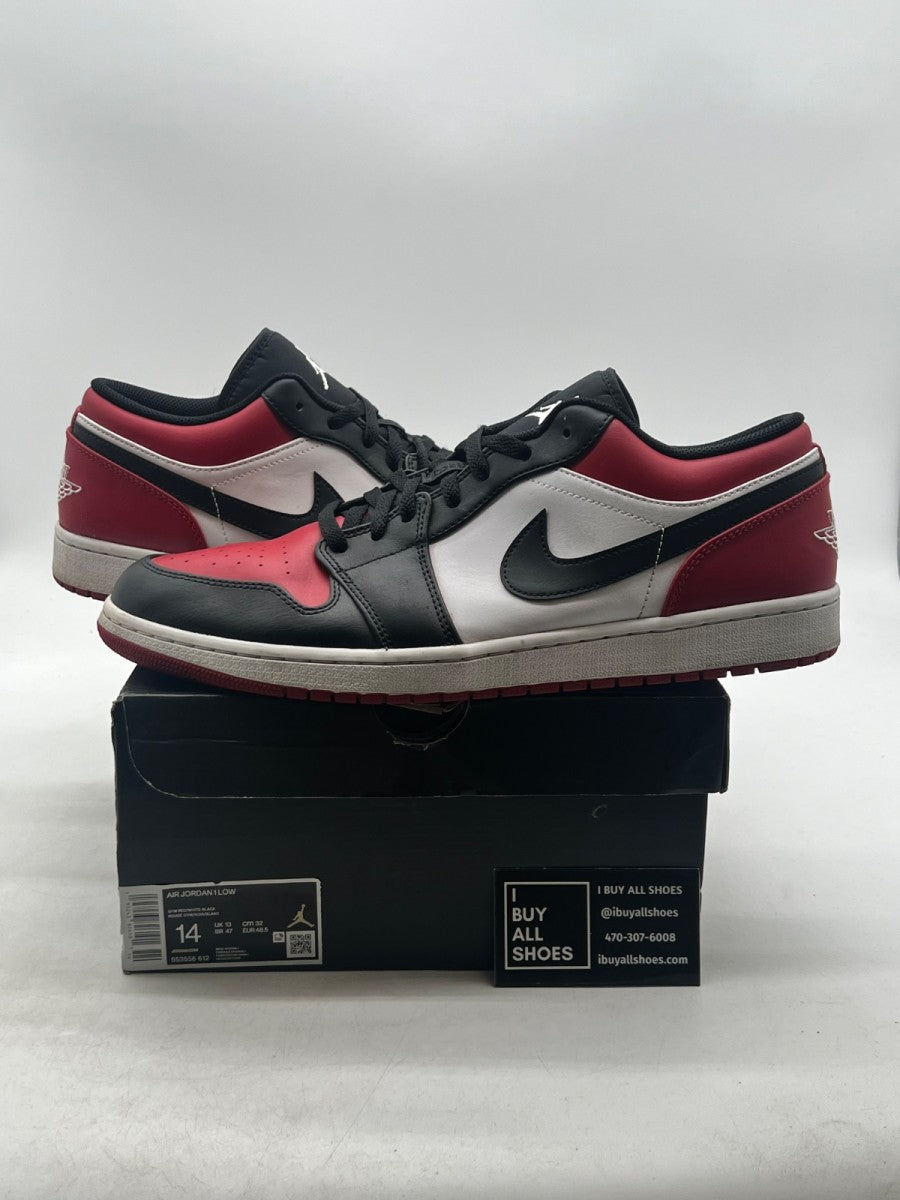 Jordan 1 Low Bred Toe 14 (Lightly Worn Pre-Owned) - Image 1