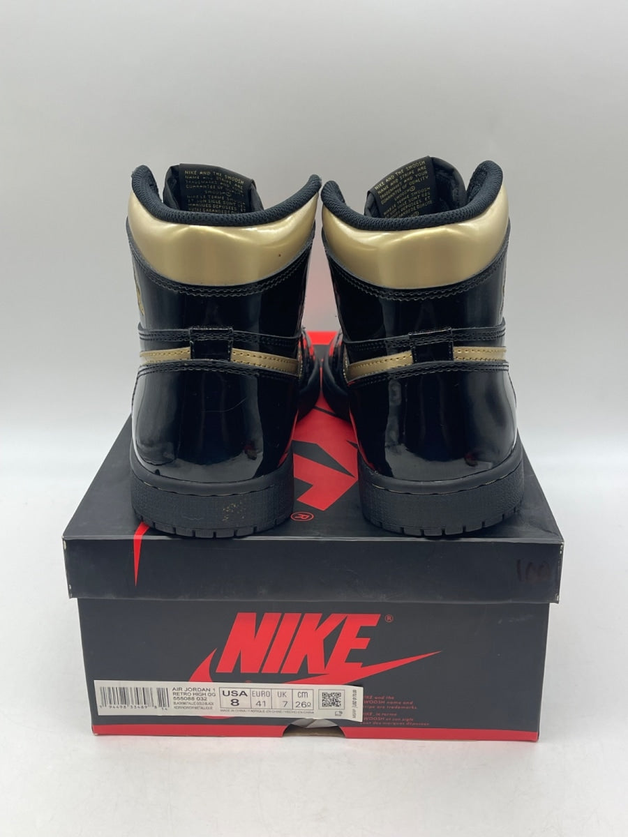 Jordan 1 Retro High Black Metallic Gold (2020) 8 (Moderately Worn Pre-Owned)JordanBlack/Black-Metallic Gold - Image 3