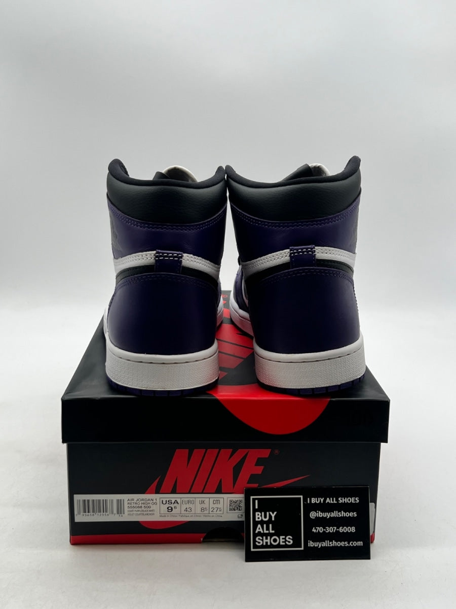 Jordan 1 Retro High Court Purple White 9.5 (Lightly Worn Pre-Owned) - Image 3