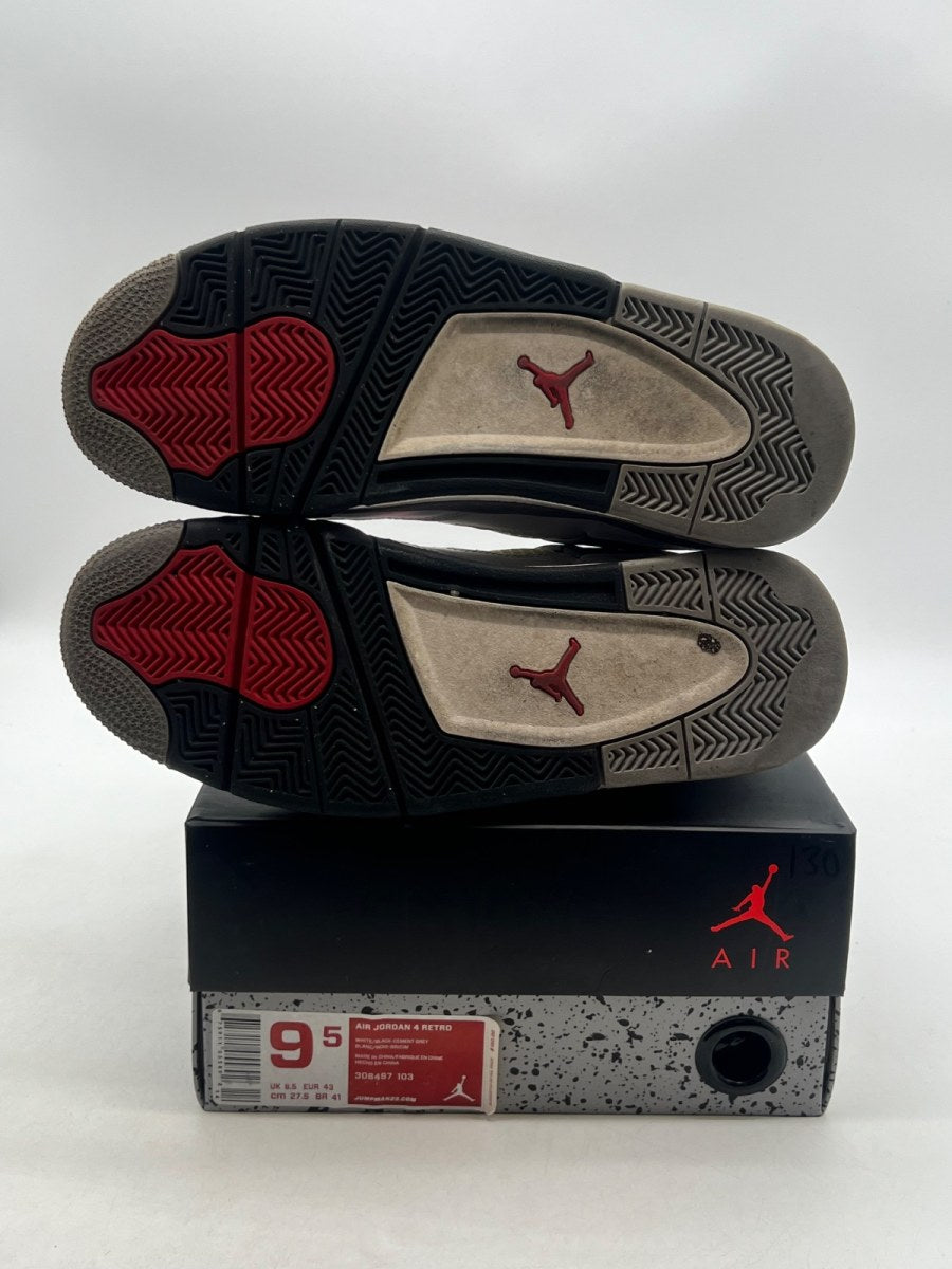 Jordan 4 Retro White Cement (2012) 9.5 (Heavily Worn Pre-Owned)JordanWhite/Black-Tech Grey - Image 7