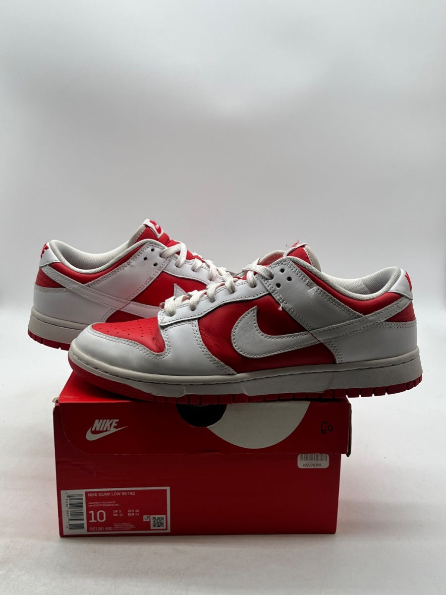 Nike Dunk Low Championship Red 10 (Heavily Worn Pre-Owned)NikeUniversity Red/White-Total Orange - Image 1