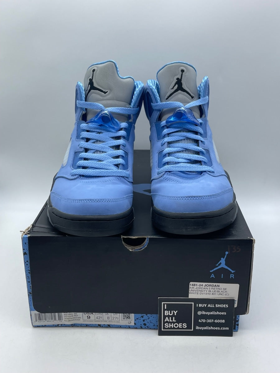Jordan 5 Retro UNC University Blue 9 (Moderately Worn Pre-Owned) - Image 2