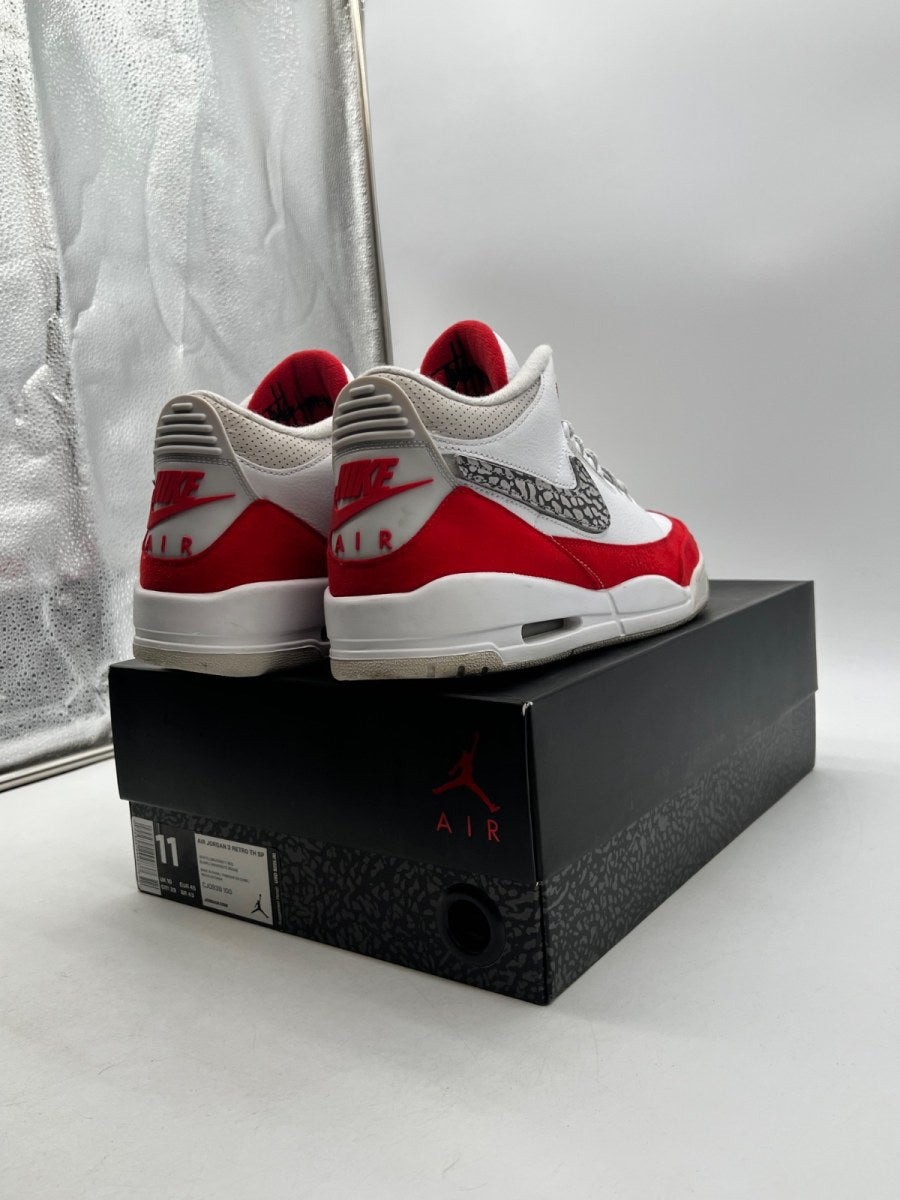 Jordan 3 Retro Tinker White University Red 11 (Moderately Worn Pre-Owned)JordanWhite/University Red-Neutral Grey - Image 5