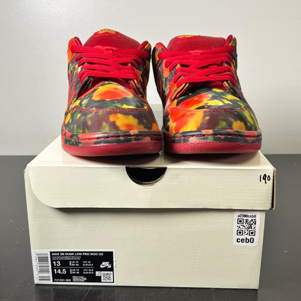 Nike SB Dunk Low The Wizard of Oz Poppy Field 13 (Lightly Worn Pre-Owned)NikeVarsity Red/University Gold - Image 2
