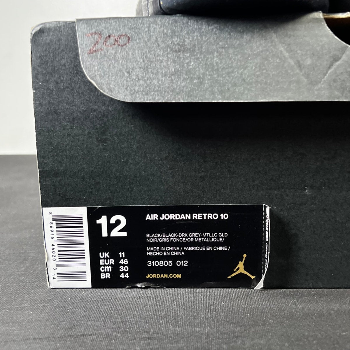 Jordan 10 Retro New York City (2016) 12 (New Pre-Owned)JordanBlack/Dark Grey-Metallic Gold - Image 5