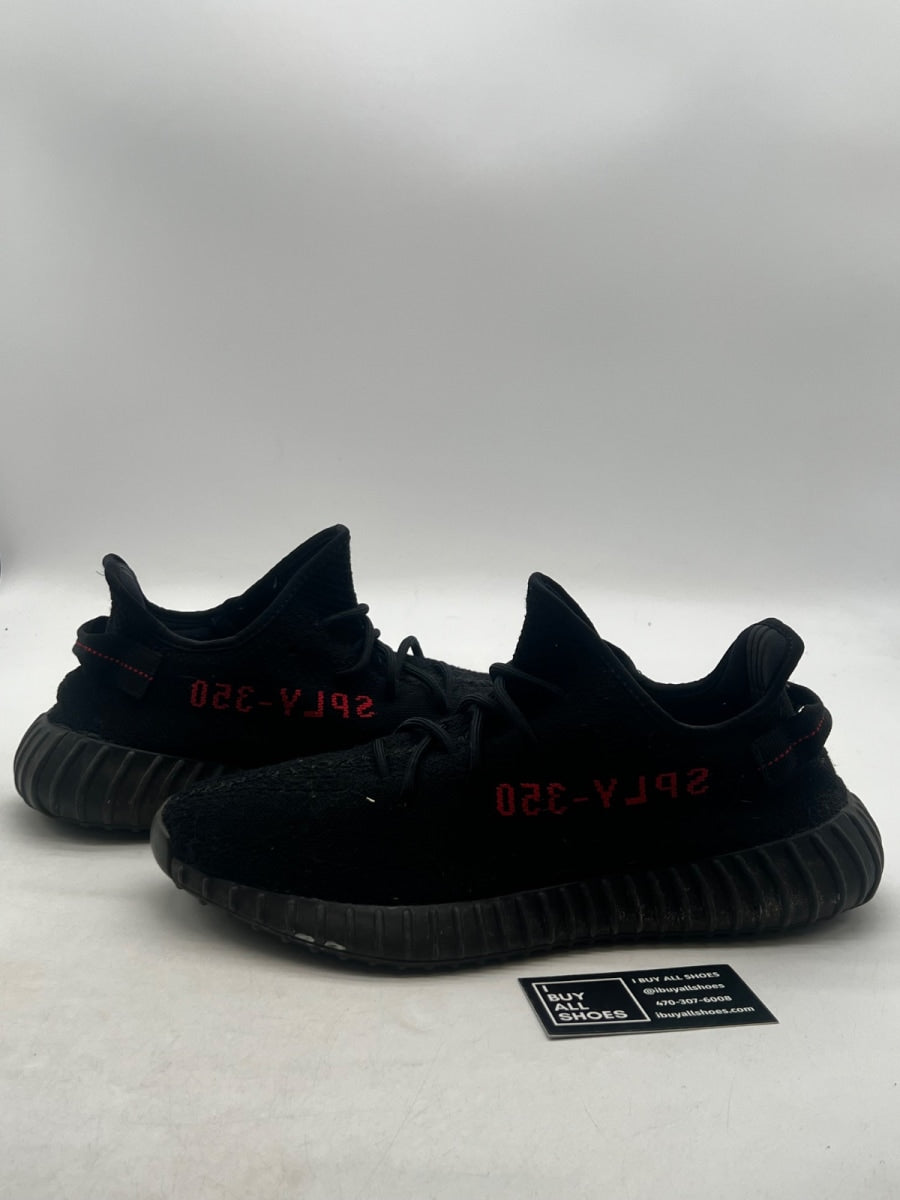 adidas Yeezy Boost 350 V2 Black Red 12 (Moderately Worn Pre-Owned) - Image 1