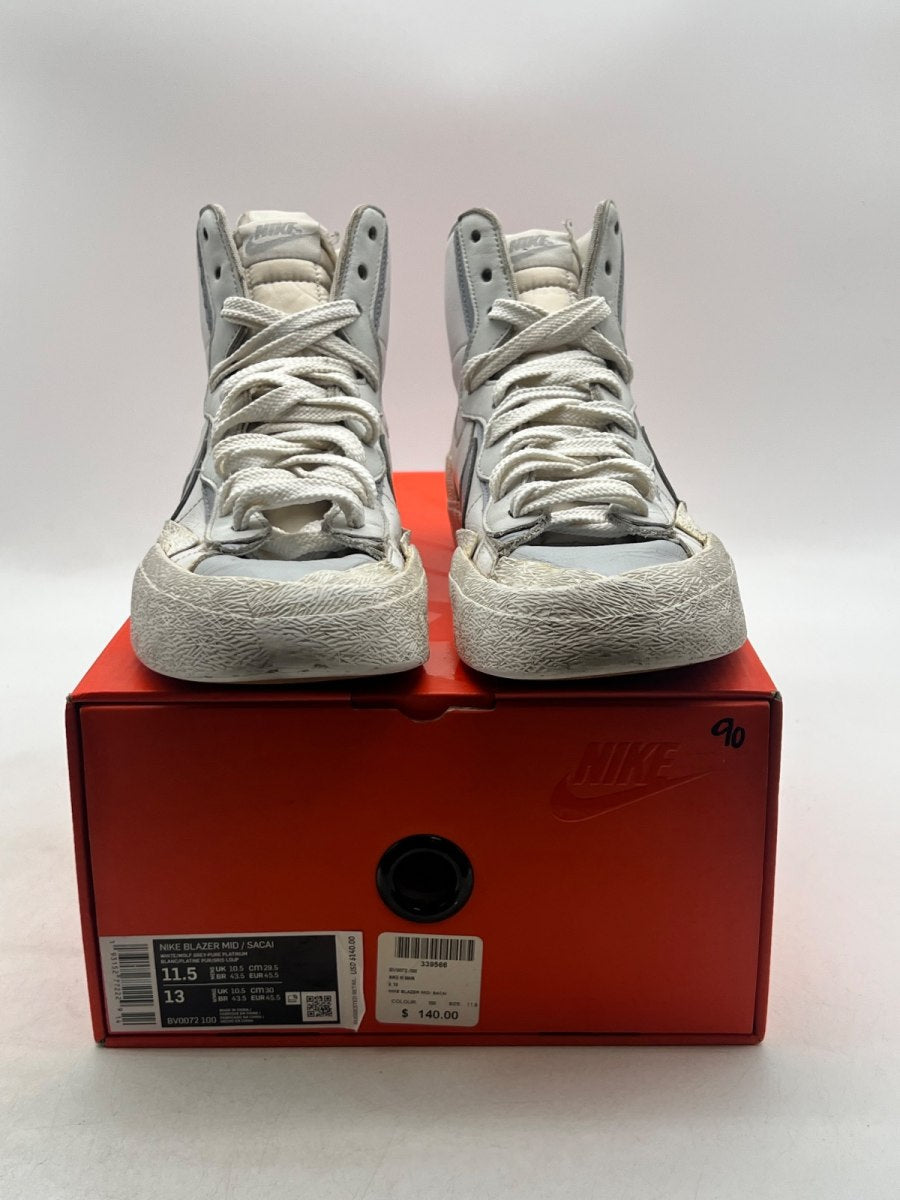 Nike Blazer Mid sacai White Grey 11.5 (Heavily Worn Pre-Owned) - Image 2