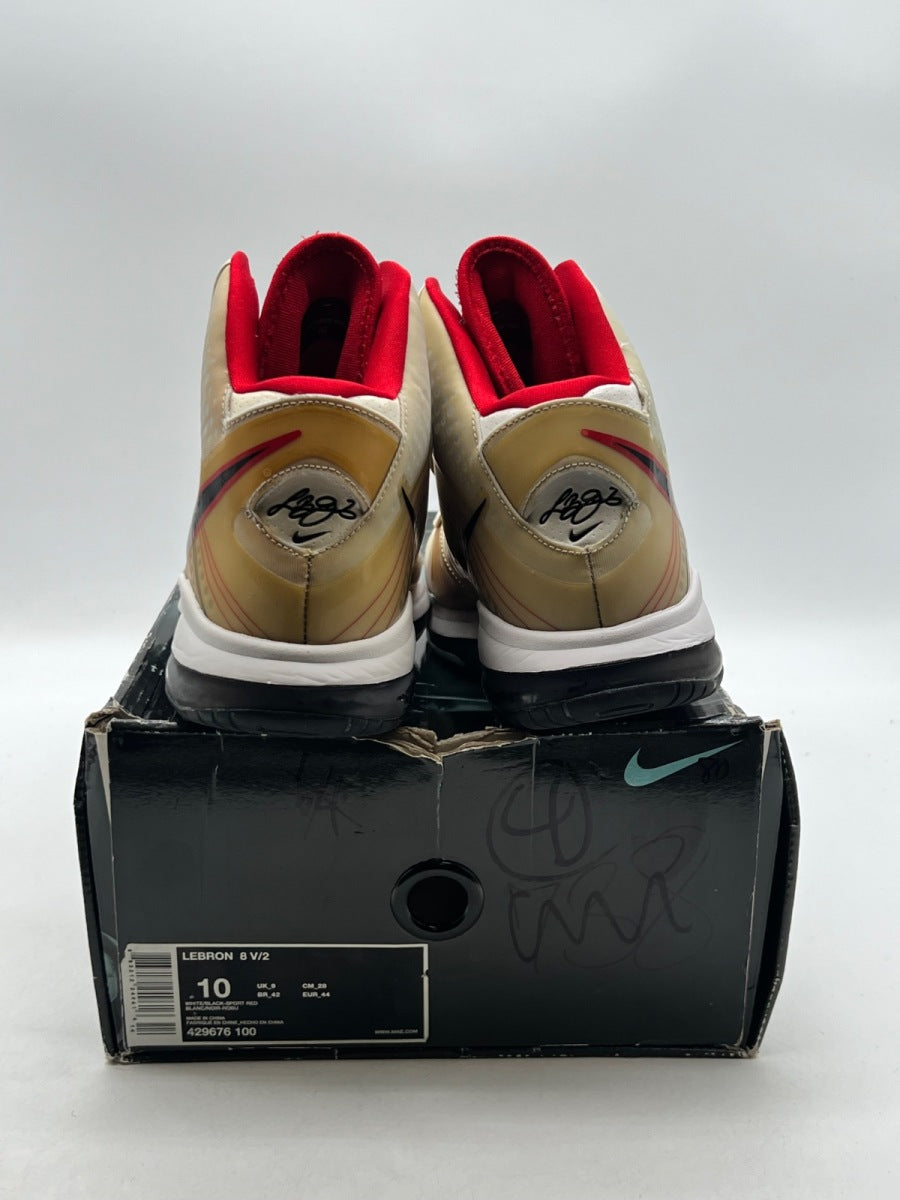 Nike LeBron 8 Home 10 (Moderately Worn Pre-Owned)NikeWhite/black-Sport Red - Image 3
