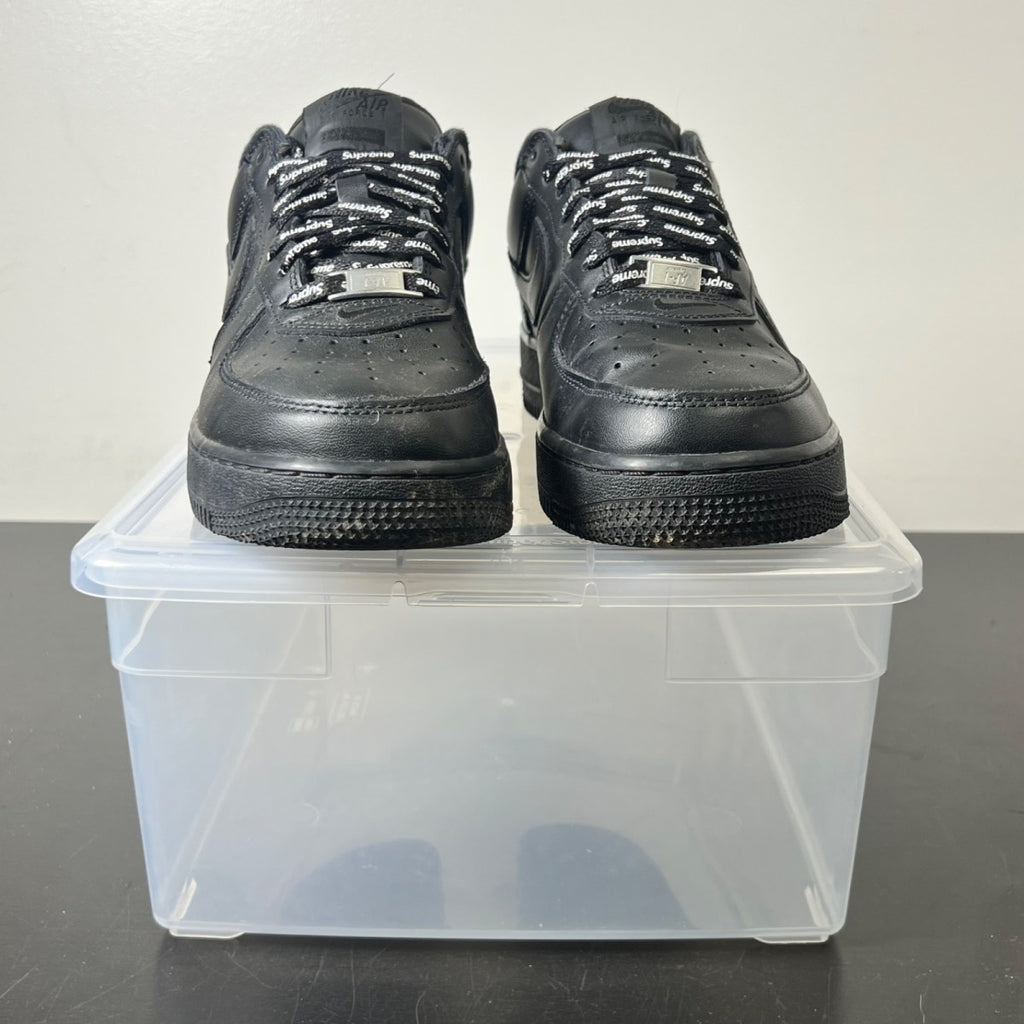 Nike Air Force 1 Low Supreme Black 8 (Moderately Worn Pre-Owned)NikeBlack/Black-Black - Image 2