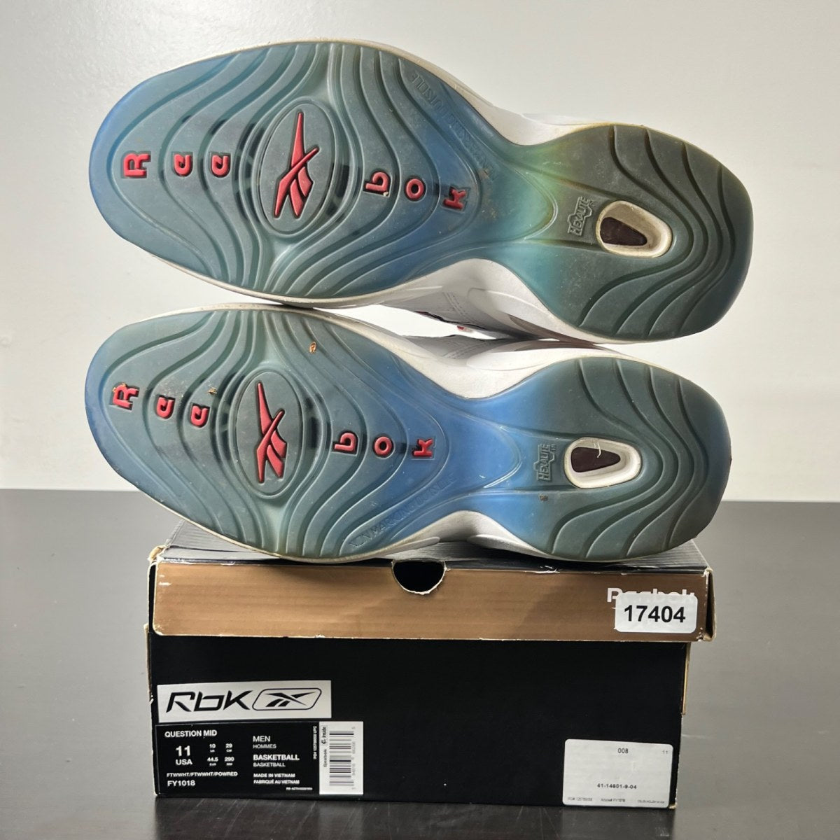 Reebok Question Mid Red Toe 25th Anniversary 11 (Moderately Worn Pre-Owned)ReebokWhite/White-Red - Image 6