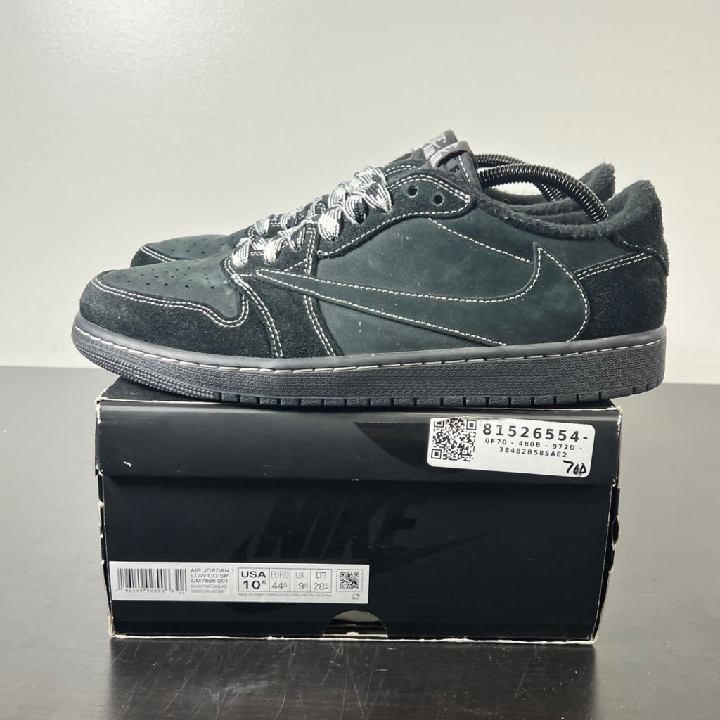Jordan 1 Retro Low OG SP Travis Scott Black Phantom 10.5 (Lightly Worn Pre-Owned)JordanBlack/Phantom-Ale Brown-Racer Blue-Team Orange - Image 3