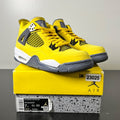 Jordan 4 Retro Lightning (2021) (GS) 7Y (Lightly Worn Pre-Owned)JordanTour Yellow/White-Dark Blue Grey - Image 1