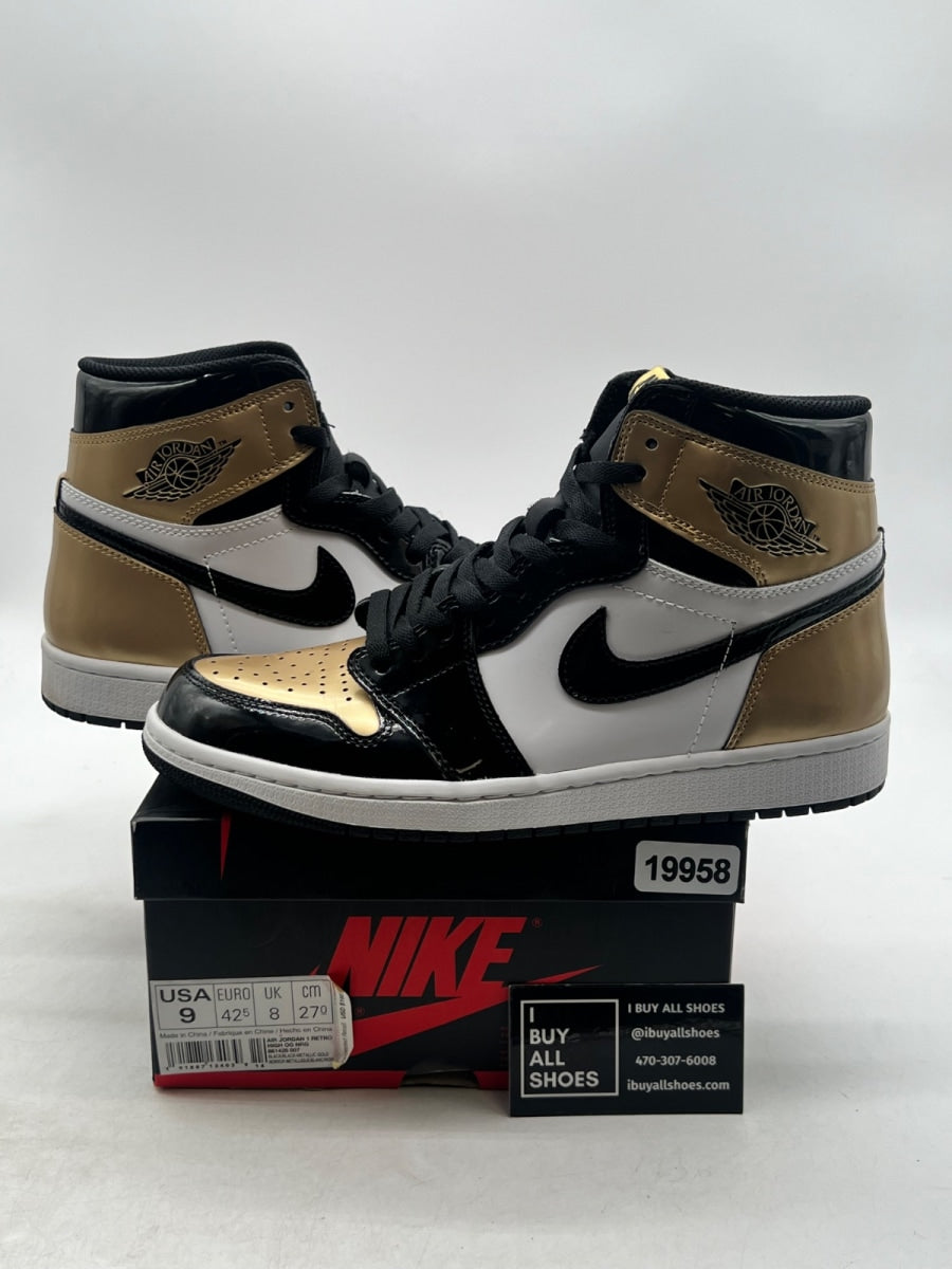 Jordan 1 Retro High NRG Patent Gold Toe 9 (Lightly Worn Pre-Owned) - Image 1