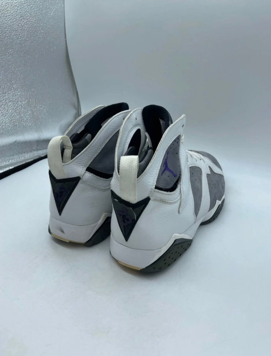 Jordan 7 Retro Flint 13 (Heavily Worn Pre-Owned)JordanWhite/Varsity Purple-Flint Grey - Image 5