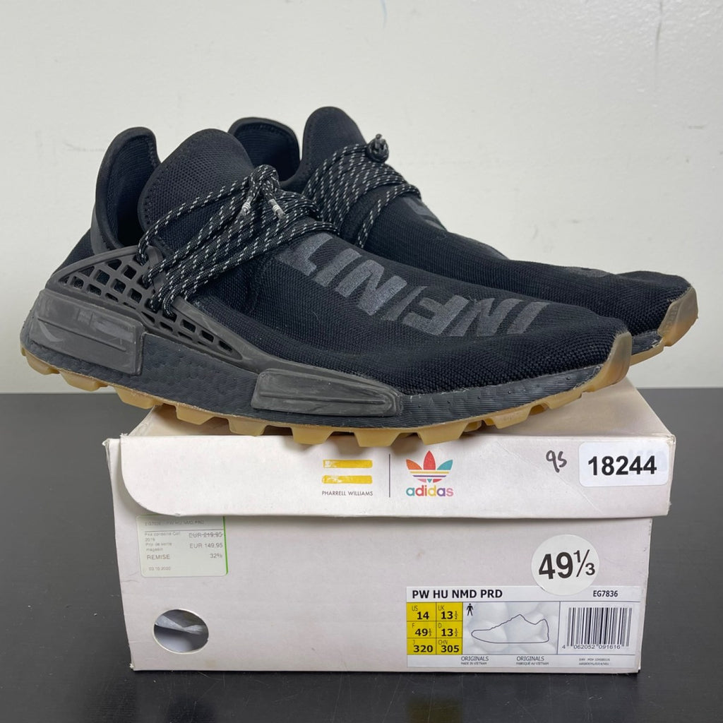 adidas NMD Hu Trail Pharrell Now Is Her Time Black 14 (Moderately Worn Pre-Owned)adidasCore Black/Utility Black/Gum - Image 1