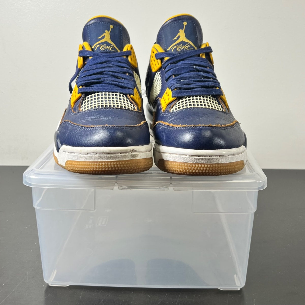 Jordan 4 Retro Dunk From Above 10 (Moderately Worn Pre-Owned)JordanMidnight Navy/Metallic Gold-Gold Leaf-White - Image 2