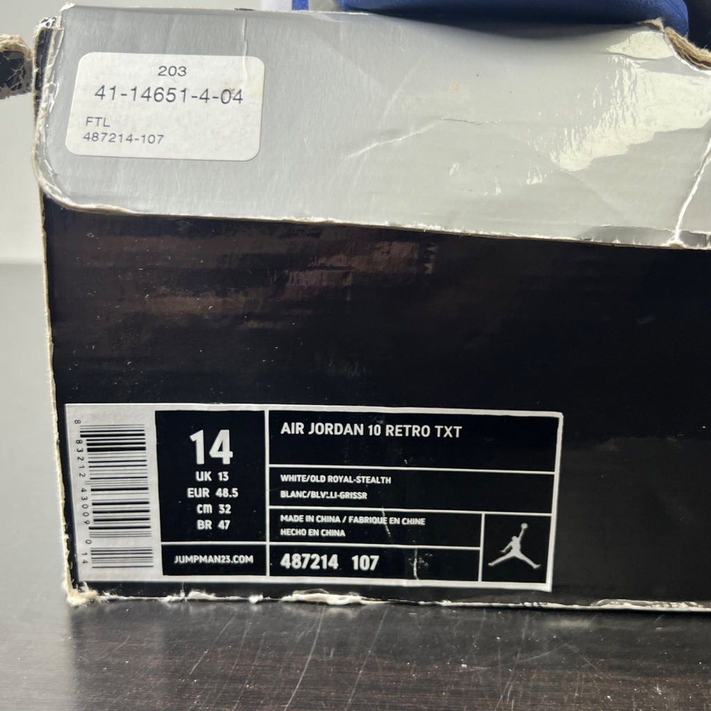 Jordan 10 Retro Old Royal 14 (Heavily Worn Pre-Owned)JordanWhite/Old Royal-Stealth - Image 4