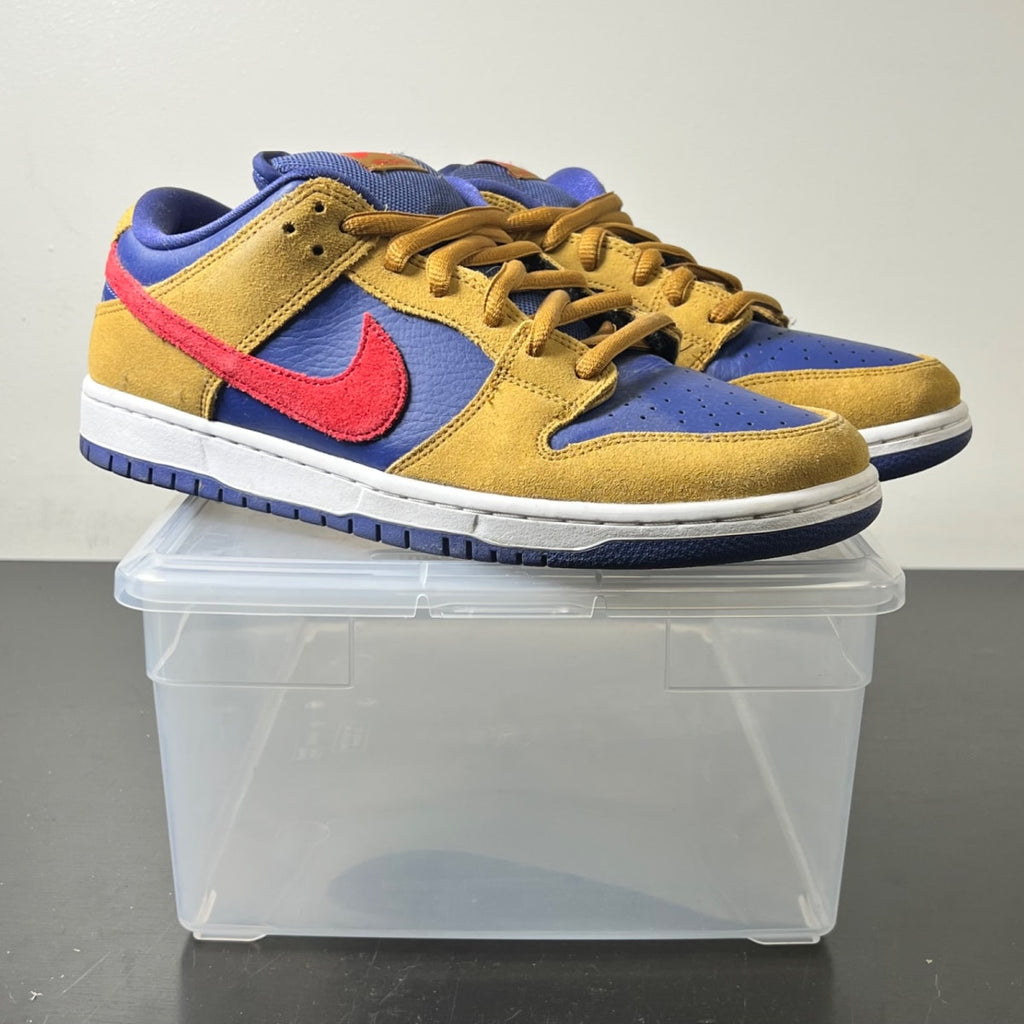 Nike SB Dunk Low Reverse Papa Bear 11 (Moderately Worn Pre-Owned)NikeWheat/Light Fusion Red-Dark Purple - Image 1