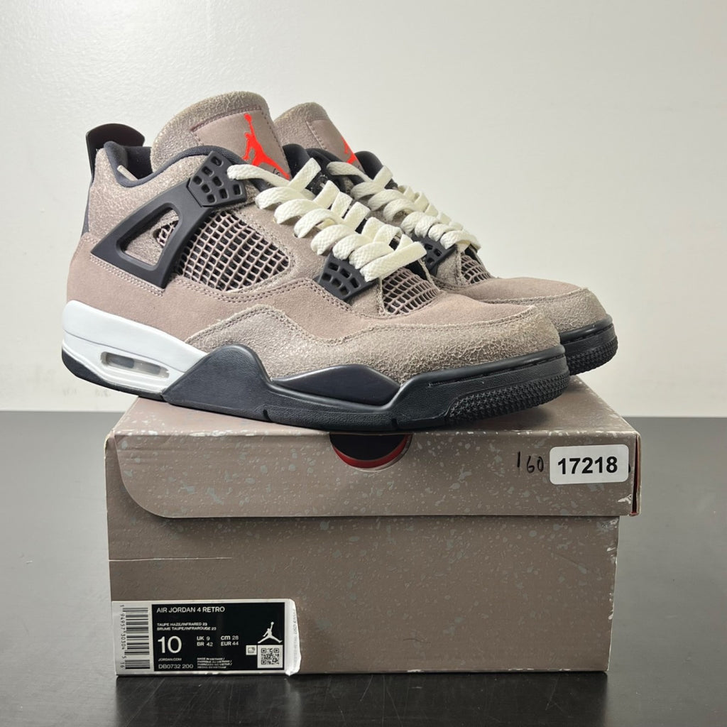 Jordan 4 Retro Taupe Haze 10 (Lightly Worn Pre-Owned)JordanTaupe Haze/Oil Grey-Off White-Infrared 23 - Image 1