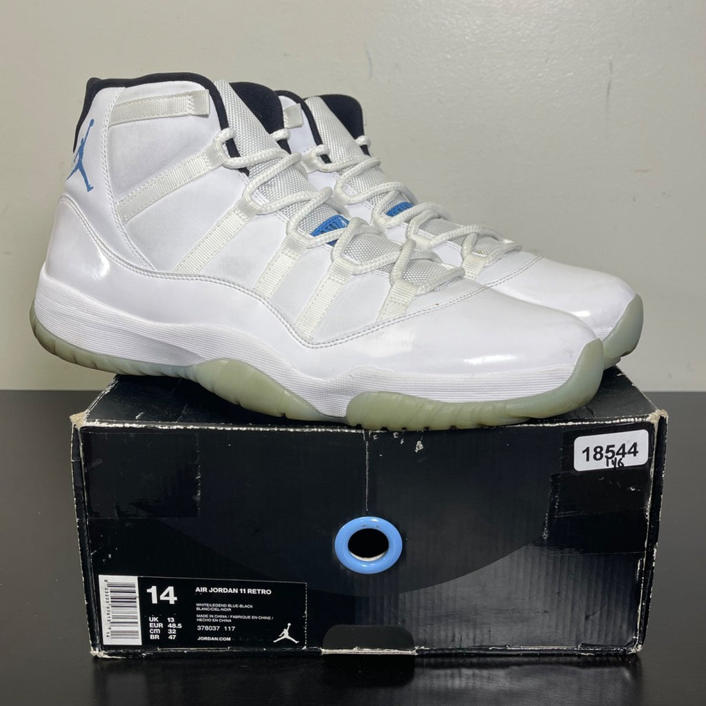 Jordan 11 Retro Legend Blue (2014) 14 (Moderately Worn Pre-Owned)JordanWhite/Black-Legend Blue - Image 1
