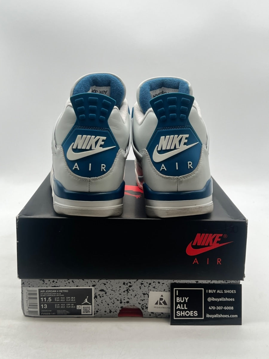 Jordan 4 Retro Military Blue (2024) 11.5 (Moderately Worn Pre-Owned) - Image 3