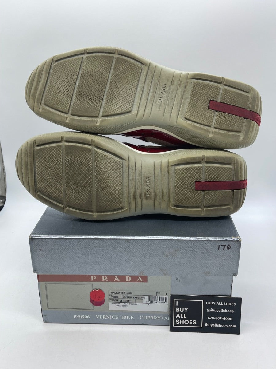 Prada America's Cup 'Red Silver Patent' 8 (Heavily Worn Pre-Owned) - Image 7