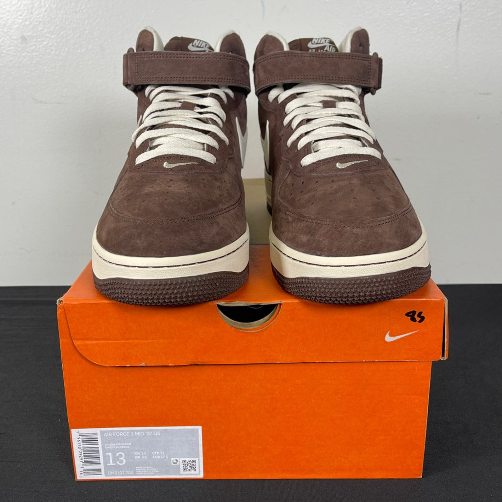 Nike Air Force 1 Mid QS Chocolate 13 (Moderately Worn Pre-Owned)NikeChocolate/Cream - Image 2