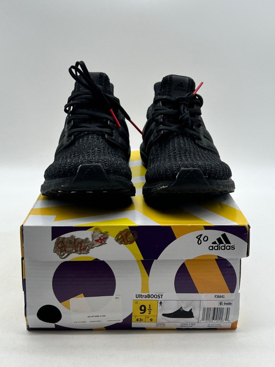 adidas Ultra Boost 4.0 Triple Black Nubuck Cage 9.5 (Lightly Worn Pre-Owned)adidasCore Black/Core Black/Active Red - Image 2