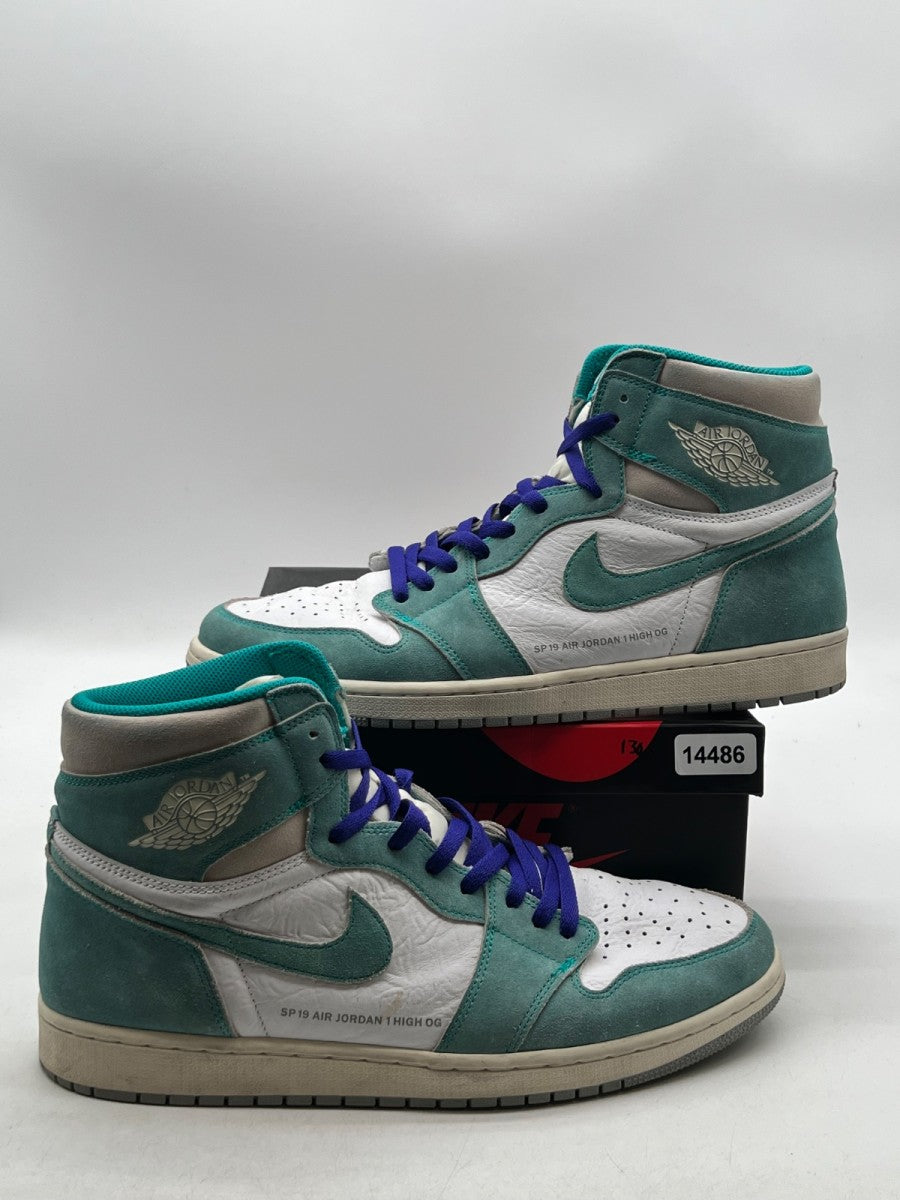 Jordan 1 Retro High Turbo Green 14 (Heavily Worn Pre-Owned)JordanTurbo Green/Sail-White-Light Smoke Grey - Image 1