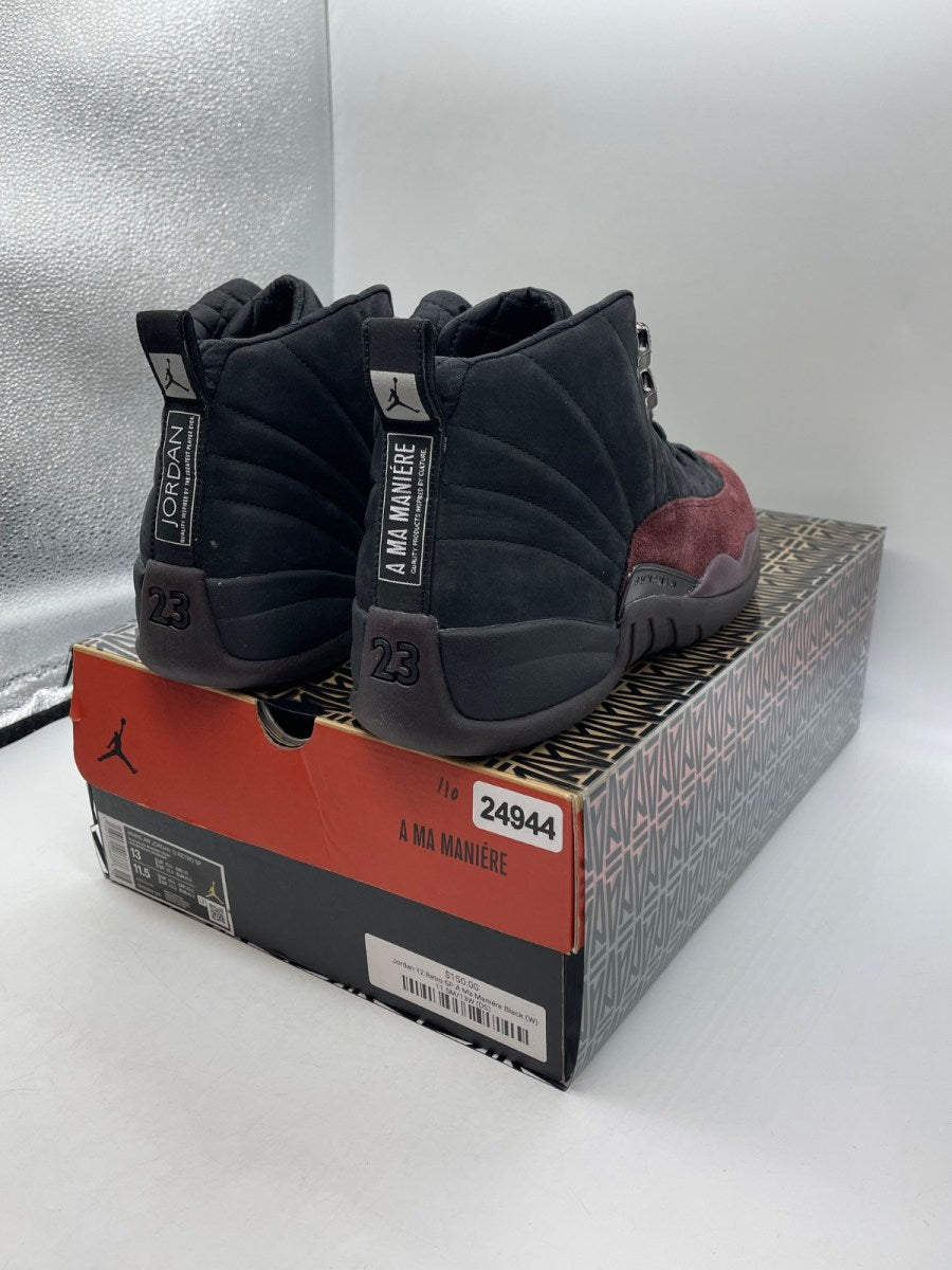 Jordan 12 Retro SP A Ma Maniére Black (Women's) 13W (Moderately Worn Pre-Owned)JordanBlack/Black-Burgundy Crush - Image 5