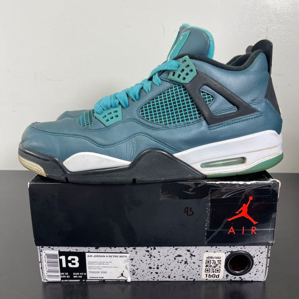 Jordan 4 Retro Teal 13 (Moderately Worn Pre-Owned)JordanTeal/White-Black-Retro - Image 3