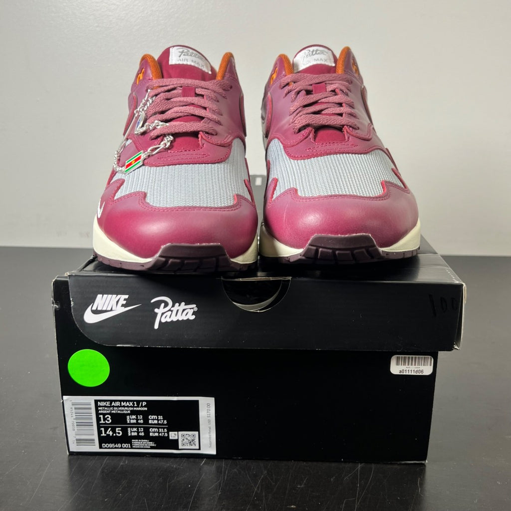 Nike Air Max 1 Patta The Next Wave Dark Russett 13 (Lightly Worn Pre-Owned)NikeDark Russet/Dark Russet-Metallic Silver - Image 2