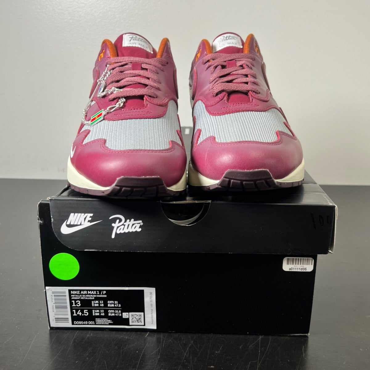 Nike Air Max 1 Patta The Next Wave Dark Russett 13 (Lightly Worn Pre-Owned)NikeDark Russet/Dark Russet-Metallic Silver - Image 2