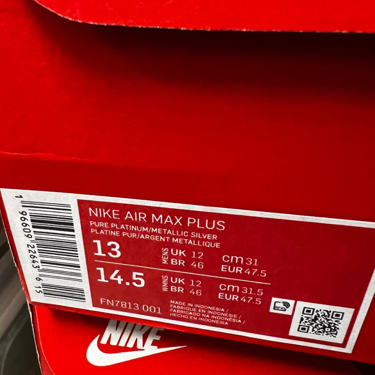Nike Air Max Plus Sail Pure Platinum Silver 13 (Lightly Worn Pre-Owned)NikePure Platinum/Sail/Wolf Grey/Metallic Silver - Image 7