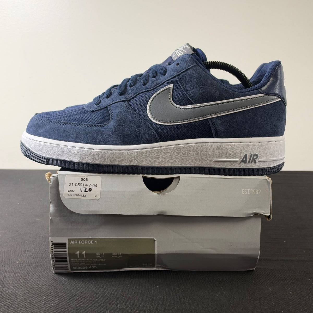 Nike Air Force 1 Midnight Navy/White (Size 11) - aux