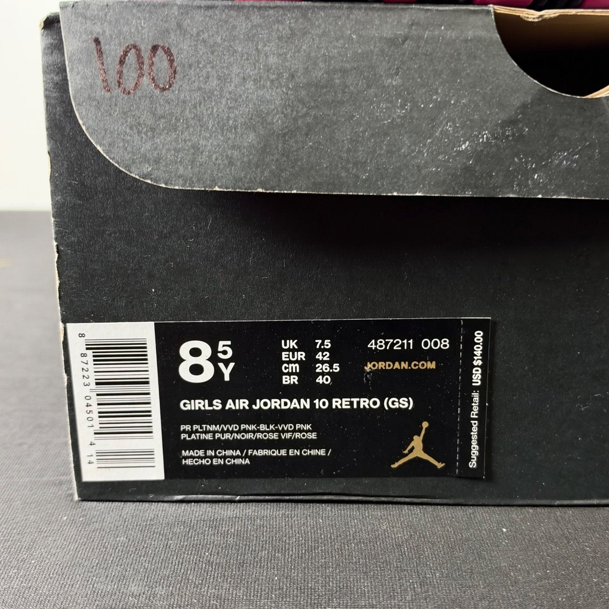 Jordan 10 Retro Vivid Pink (GS) (Size 8.5Y) - aux