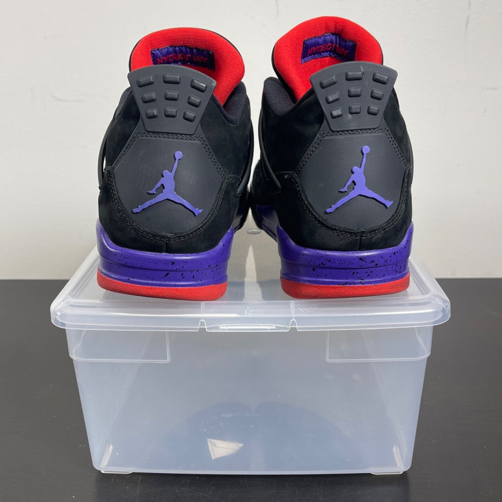 Jordan 4 Retro Raptors (2018) 10.5 (Moderately Worn Pre-Owned)JordanBlack/Court Purple-University Red - Image 4