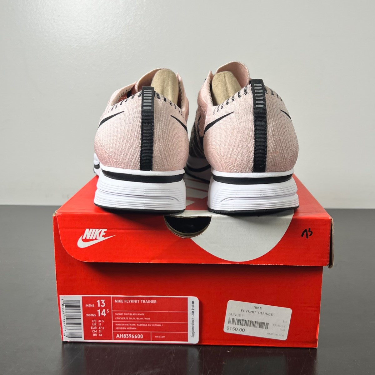 Nike Flyknit Trainer Sunset Tint 13 (Lightly Worn Pre-Owned)NikeSunset Tint/Black-White - Image 5