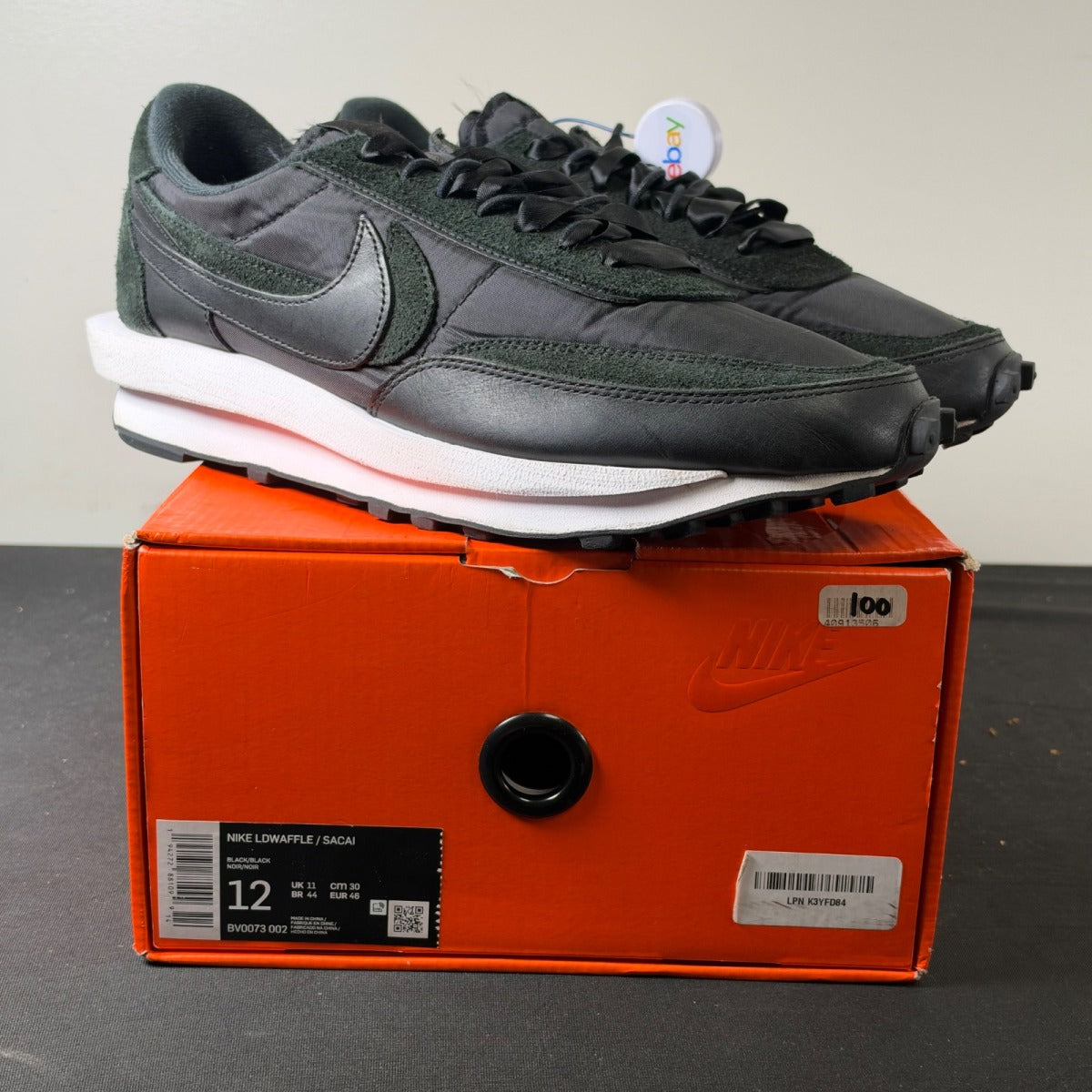 Nike LD Waffle sacai Black Nylon (Size 12) - Image 1