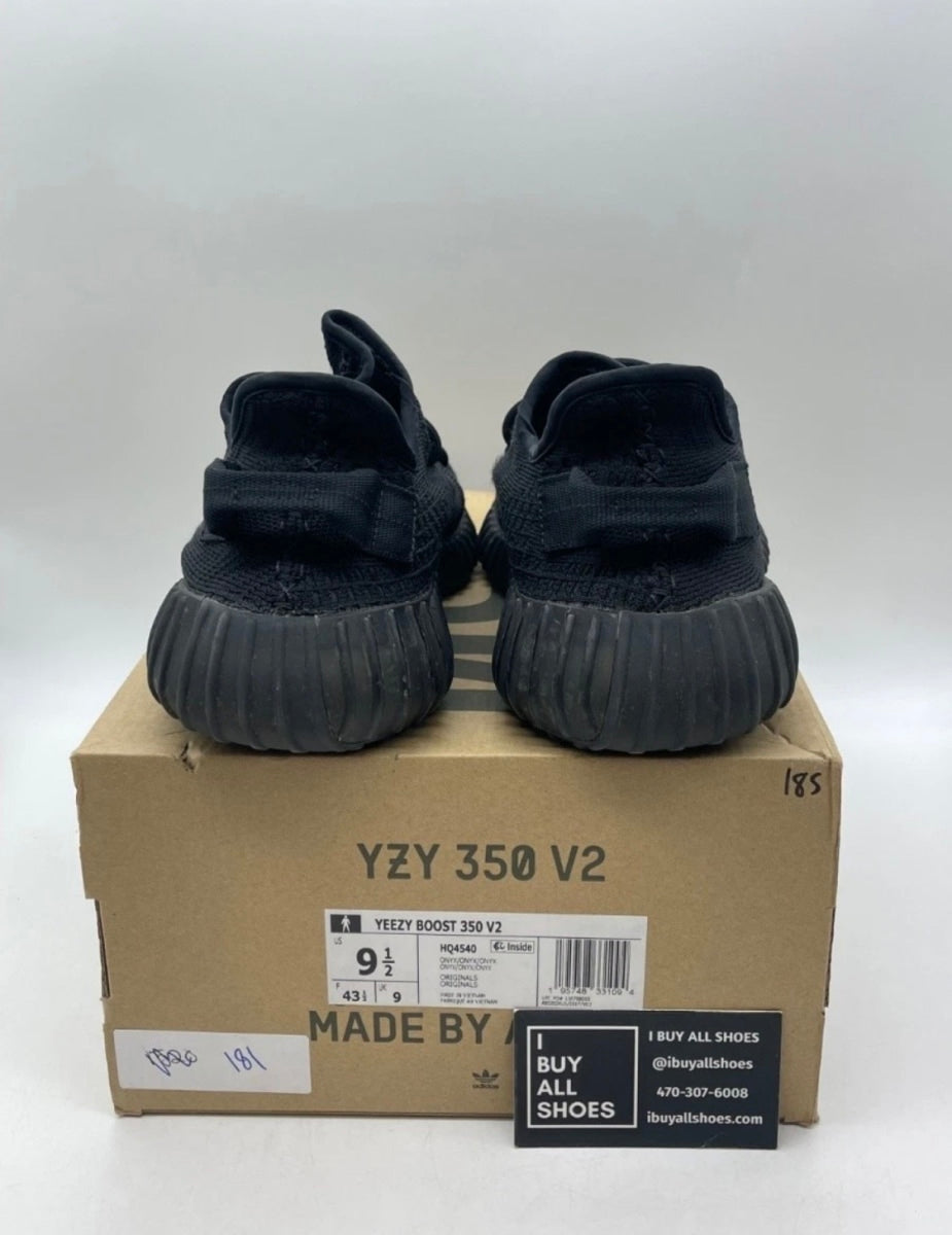 adidas Yeezy Boost 350 V2 Onyx 9.5 (Lightly Worn Pre-Owned)adidasOnyx/Onyx/Onyx - Image 3