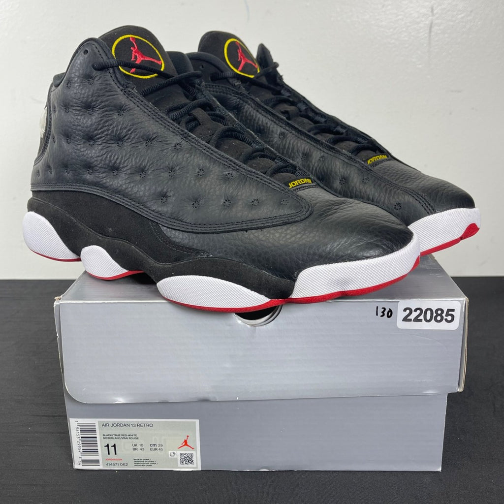 Jordan 13 Retro Playoffs (2023) 11 (Moderately Worn Pre-Owned)JordanBlack/Varsity Red-White-Vibrant Yellow - Image 1