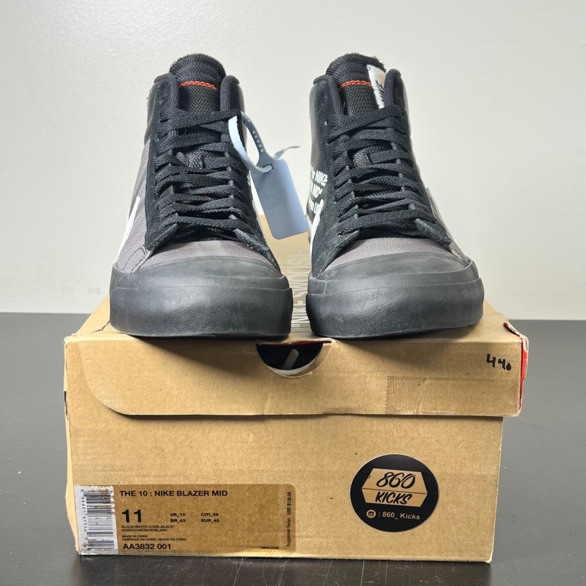 Nike Blazer Mid Off-White Grim Reaper 11 (Lightly Worn Pre-Owned)NikeBlack/White-Cone-Black - Image 2