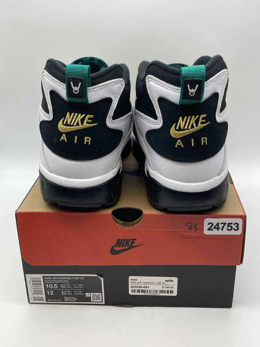 Nike Air Diamond Turf Emerald 10.5 (Moderately Worn Pre-Owned)NikeBlack/Mystic Green-White-Golden Tussah - Image 3