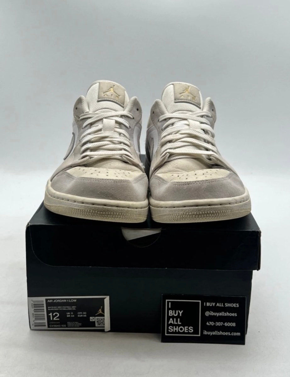 Jordan 1 Low Paris 12 (Heavily Worn Pre-Owned)JordanWhite/Sky Grey-Football Grey - Image 2