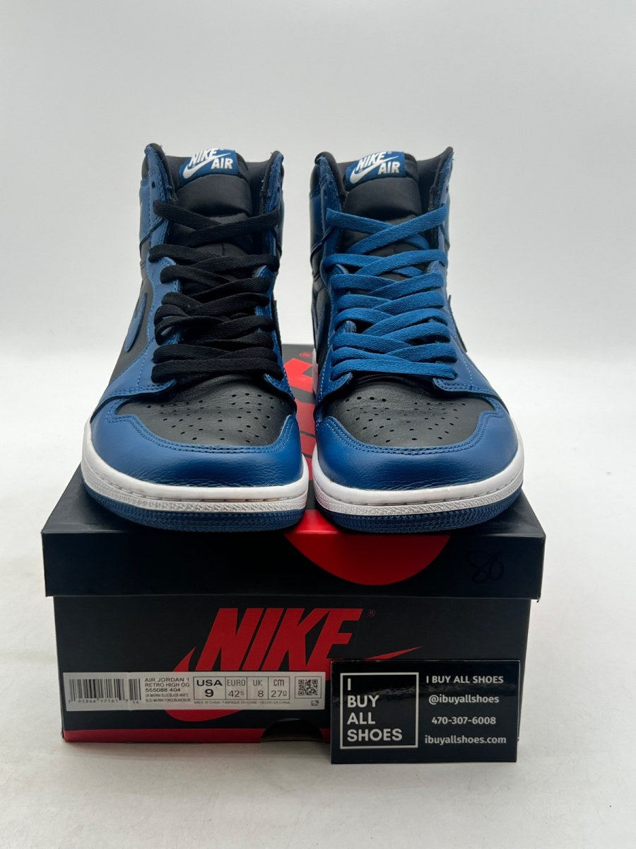 Jordan 1 Retro High OG Dark Marina Blue 9 (Lightly Worn Pre-Owned) - Image 2